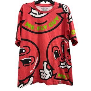 Born Fly Men's "Mr. Fly Guy" all-over print graphic T-shirt Big & Tall SZ XXL 2X